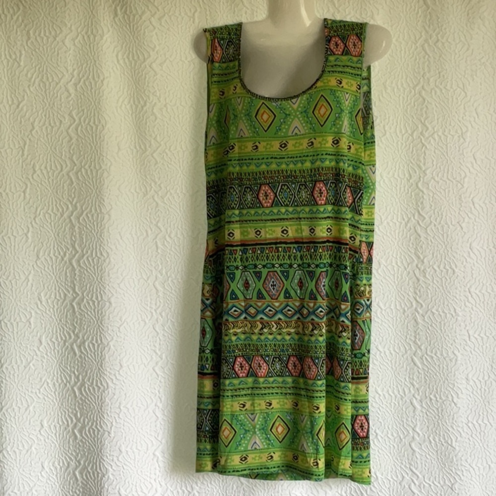 Papillon Green Sleeveless Scoop Neck Sundress